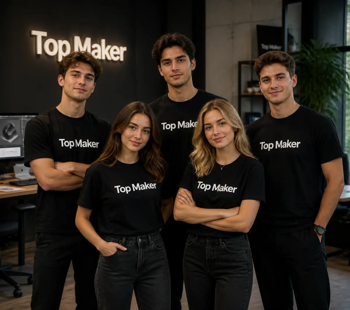 Команда сервиса TopMaker в офисе